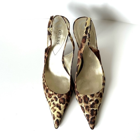 🟢 Guess By Marciano Leopard Print Pointed Toe Sling Back - US 7.5 - CLEARANCE - Picture 13 of 14